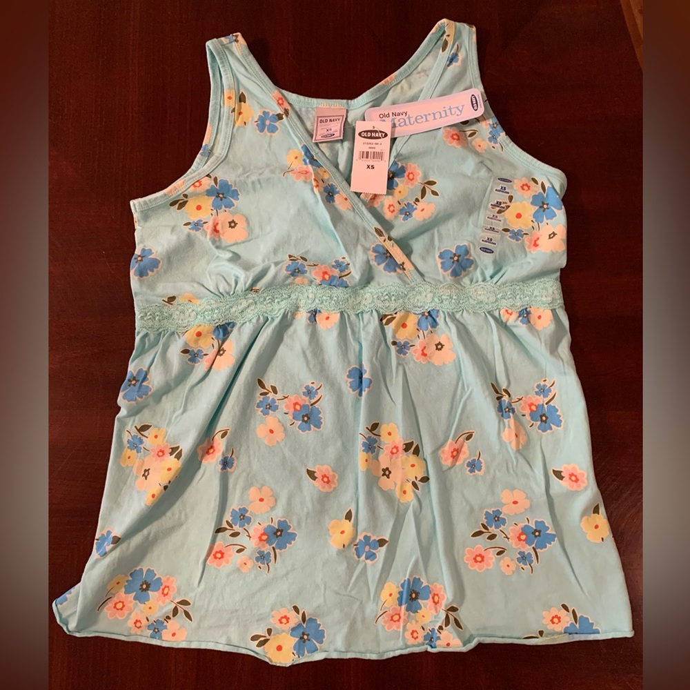 Old Navy Floral Maternity Top in Light Blue